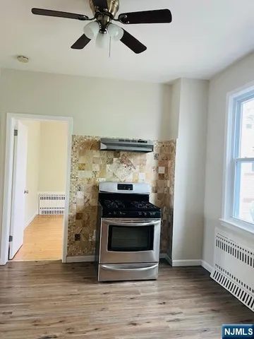 a living room with a fireplace