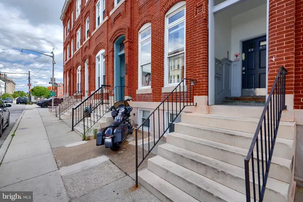 a view of a building with stairs