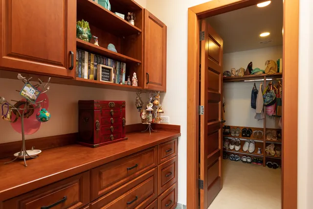 a view of a living room and utility room