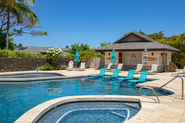 a view of pool with outdoor seating