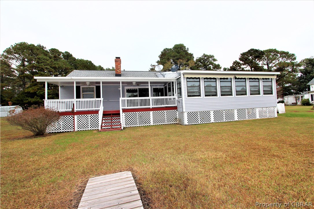 84 Lanes Creek Road Hudgins, VA 23076 - Photo 6 of 45 Back view of porch and cottage
