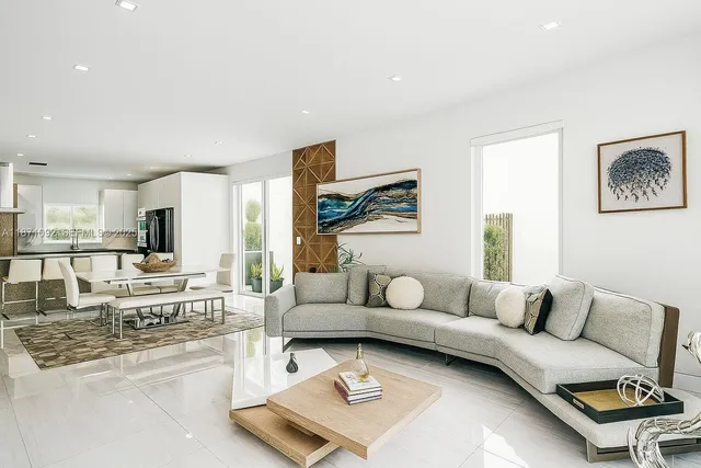 a living room with furniture