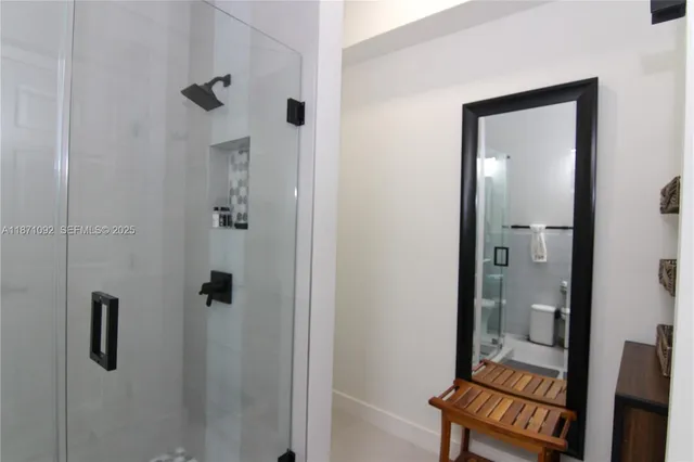 a bathroom with a shower