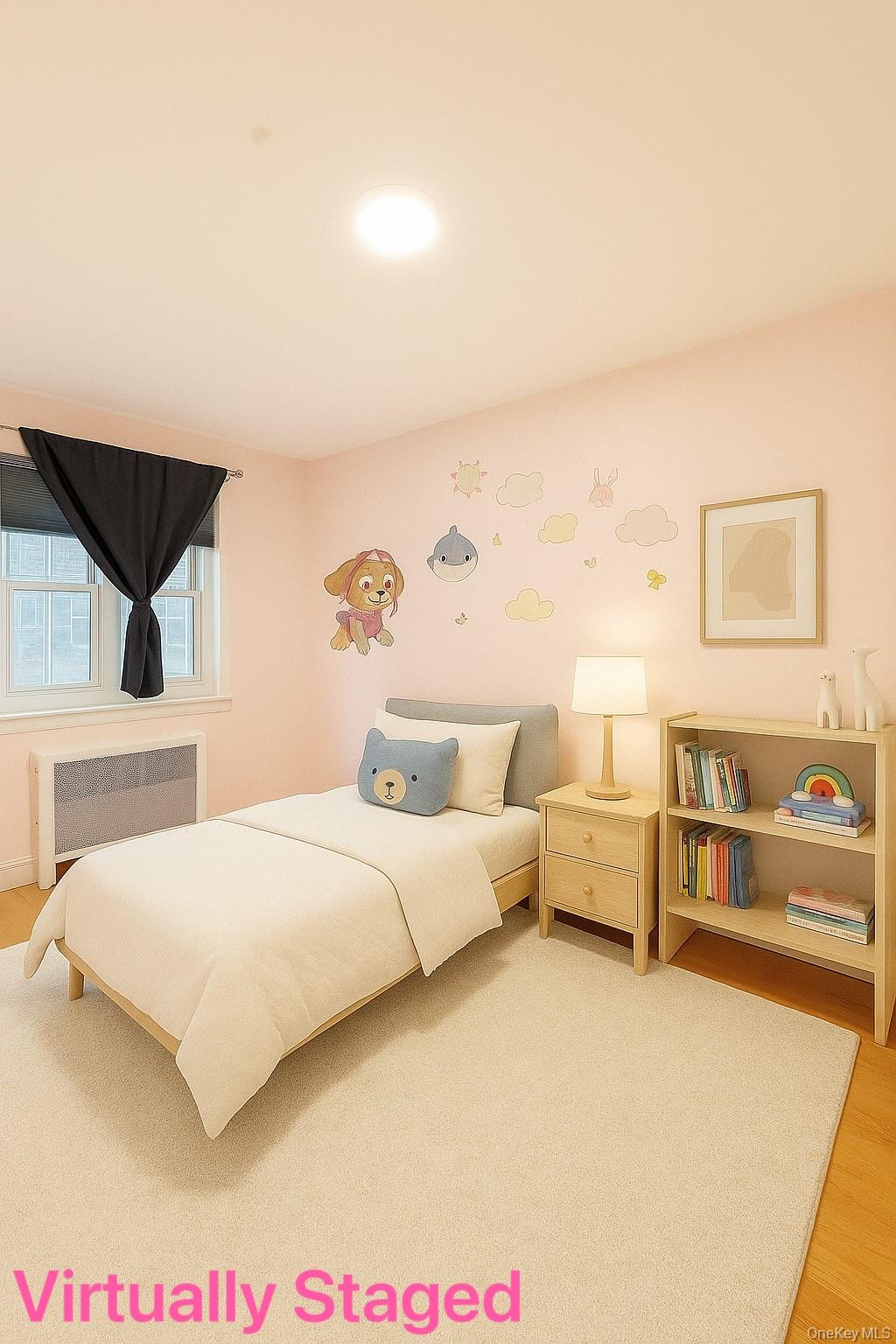 152-44 Jewel Avenue, Unit 102A Queens, NY 11367 - Photo 8 of 12 a spacious bedroom with a bed and ceiling fan