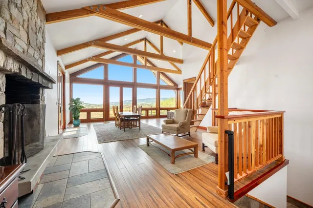 a outdoor space with lots of tables and chairs