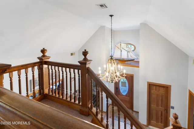a view of a hallway with entryway