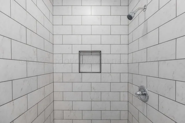 a bathroom with a shower