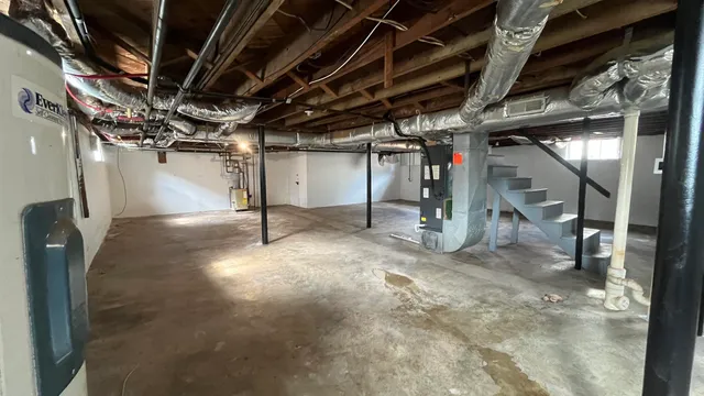 a view of a empty room with wooden walls