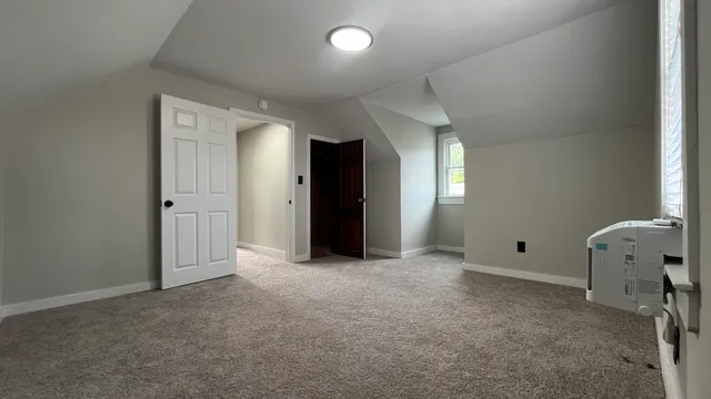 an empty room with closet