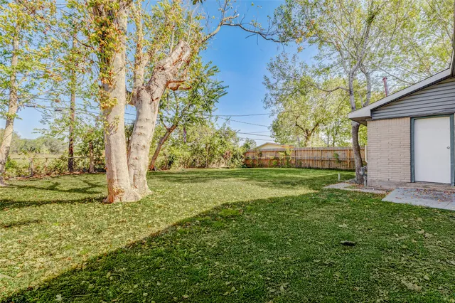 a view of backyard with green space