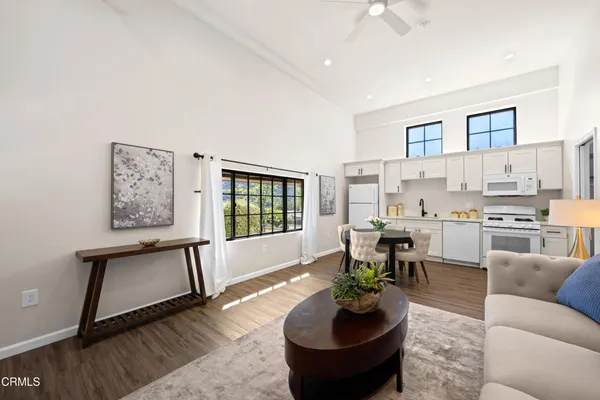 a view of a house with a small yard