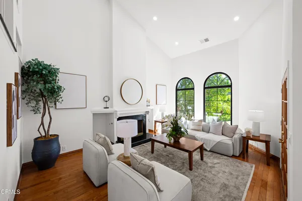 a living room with furniture and a couch