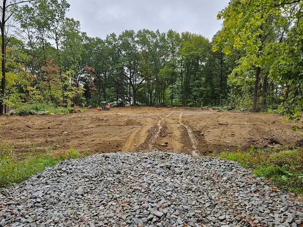 a view of a road with a yard