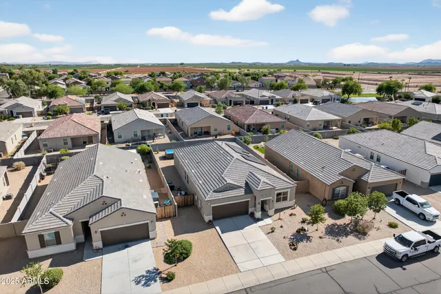 an aerial view of a city