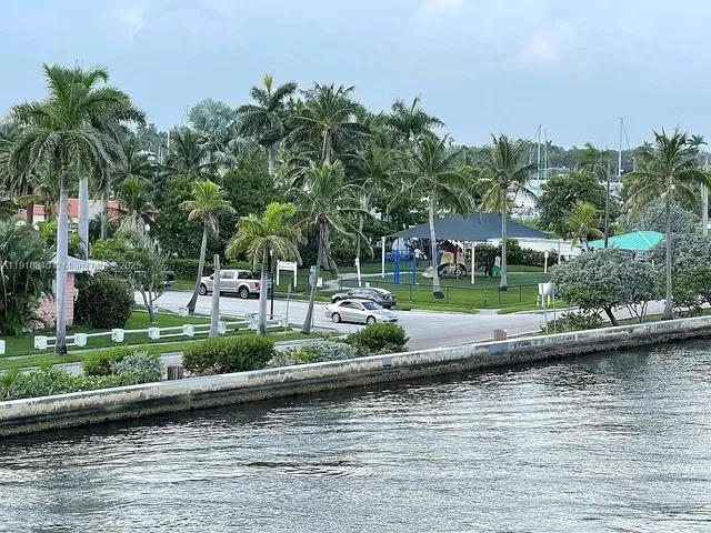 a view of a lake with a house