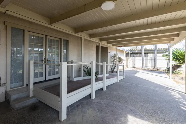 a view of a porch