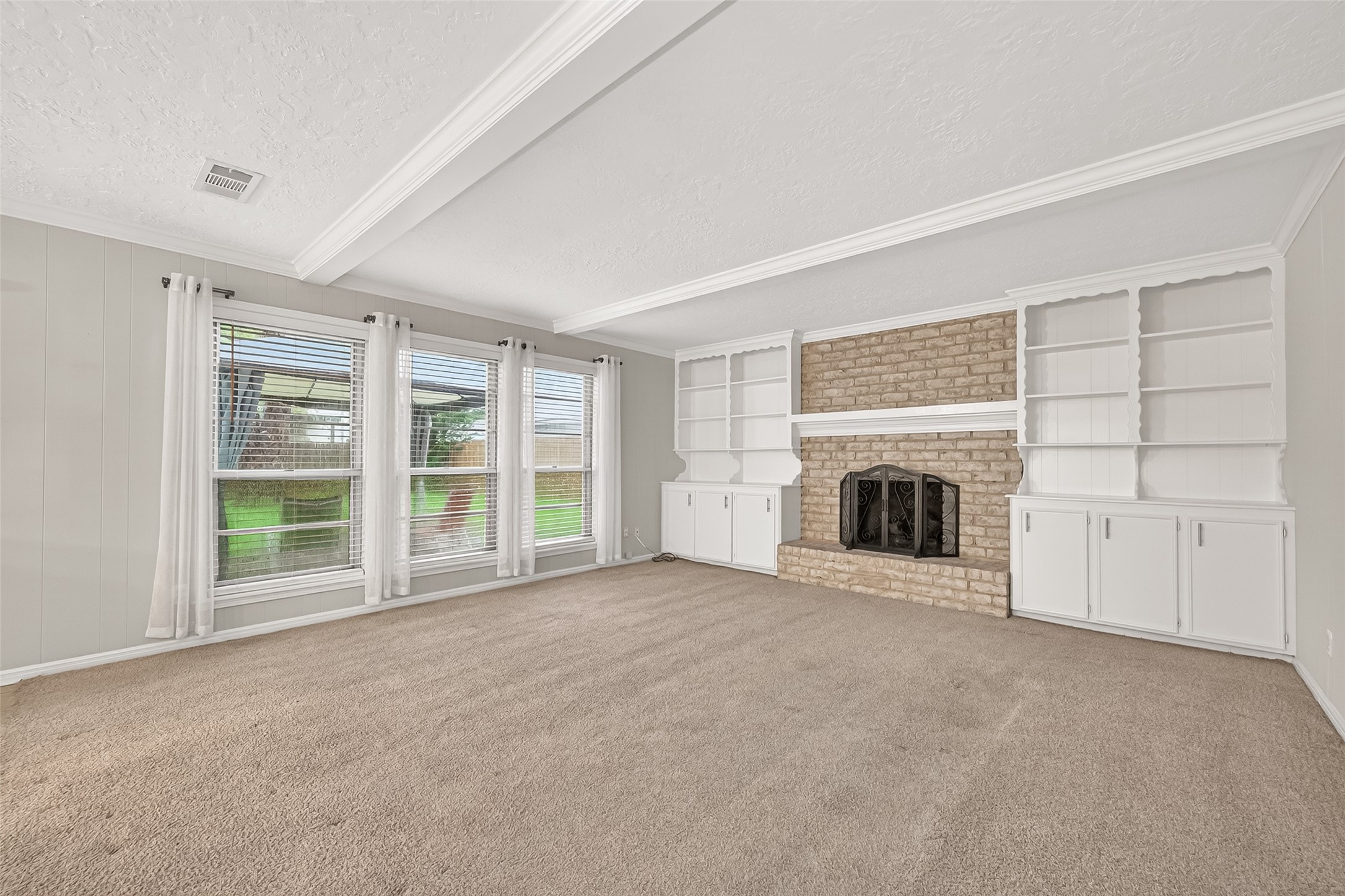 17810 Abby Lane Spring, TX 77379 - Photo 8 of 50 Family Room with cozy fireplace and Beautiful built-ins