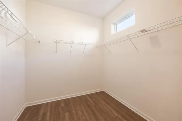 a view of small space with racks on the wall