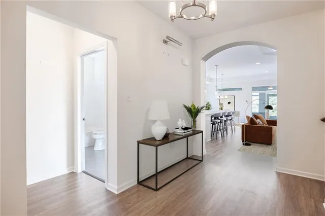 a living room with furniture