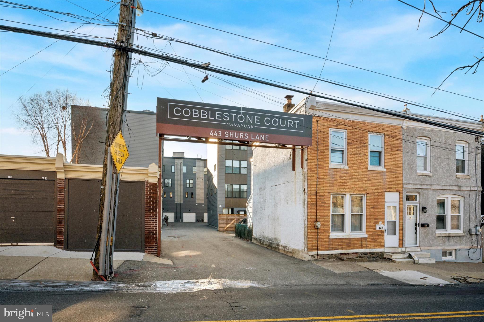 a front view of a building