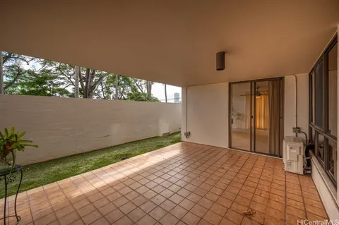 a view of backyard with hardwood