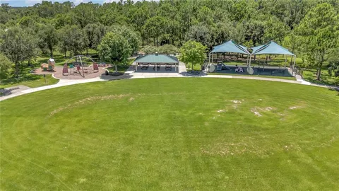 an aerial view of a house