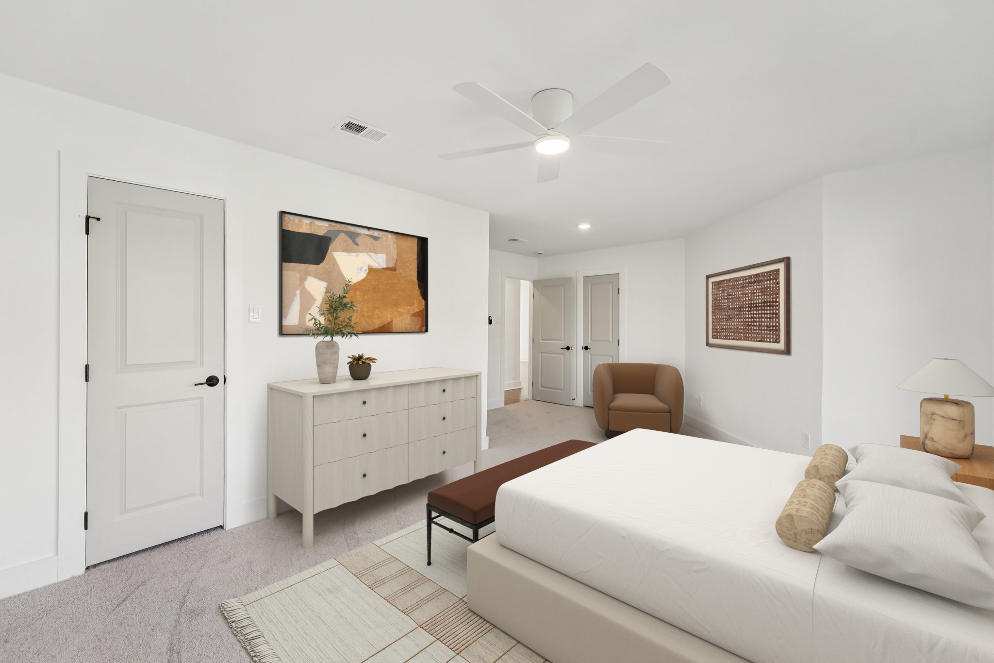 4901 Transit Circle Austin, TX 78727 - Photo 6 of 29 a bedroom with a bed and a flat screen tv