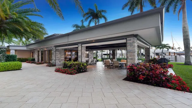 a outdoor space with furniture and garden view