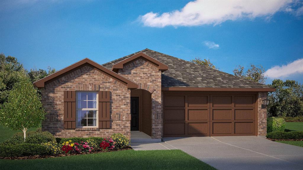 5628 Corduroy Road Krum, TX 76249 - Photo 31 of 34 Front Elevation-D.R. Horton's Easton floor plan elevation B- All Home and community information, including pricing, included features, terms, availability and amenities, are subject to change at any time without notice or obligation. All Drawings, pictures, photographs, video, square footages, floor plans, elevations, features, colors and sizes are approximate for illustration purposes only and will vary from the homes as built.