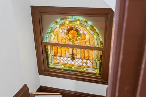 a view of a wooden door