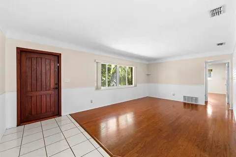 an empty room with closet