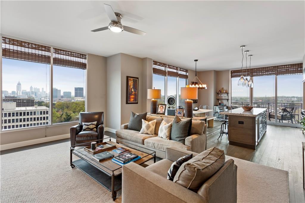 11th floor, corner unit , with the coveted downtown views and the floor to ceiling windows