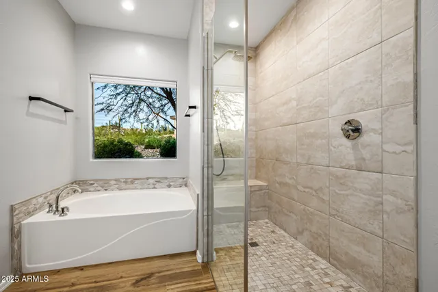 an aerial view of residential building with parking space