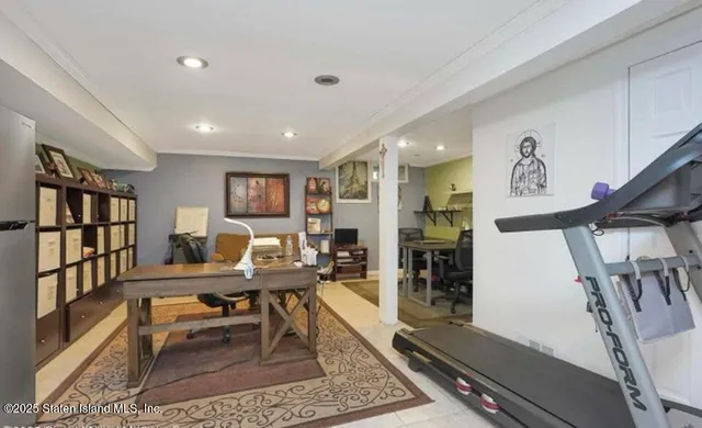 a living room with furniture