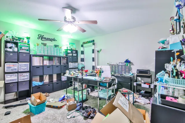 a room with furniture and a chandelier