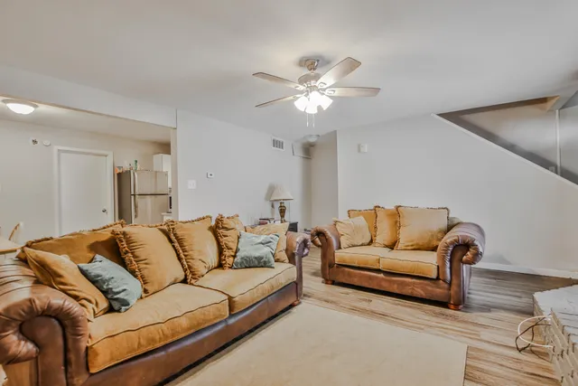 a living room with furniture