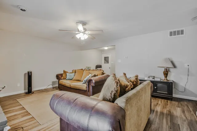 a living room with furniture