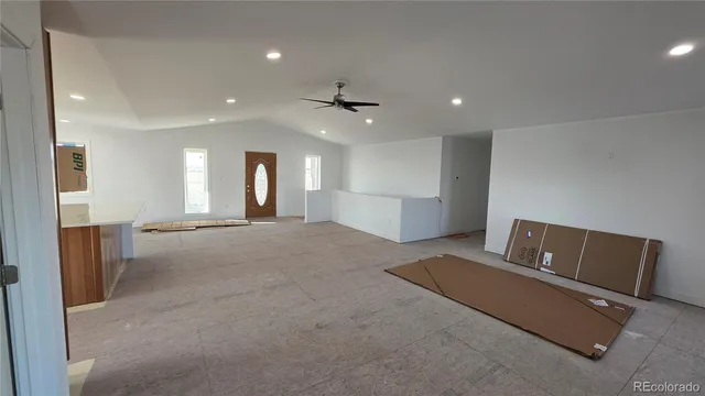a view of kitchen with windows