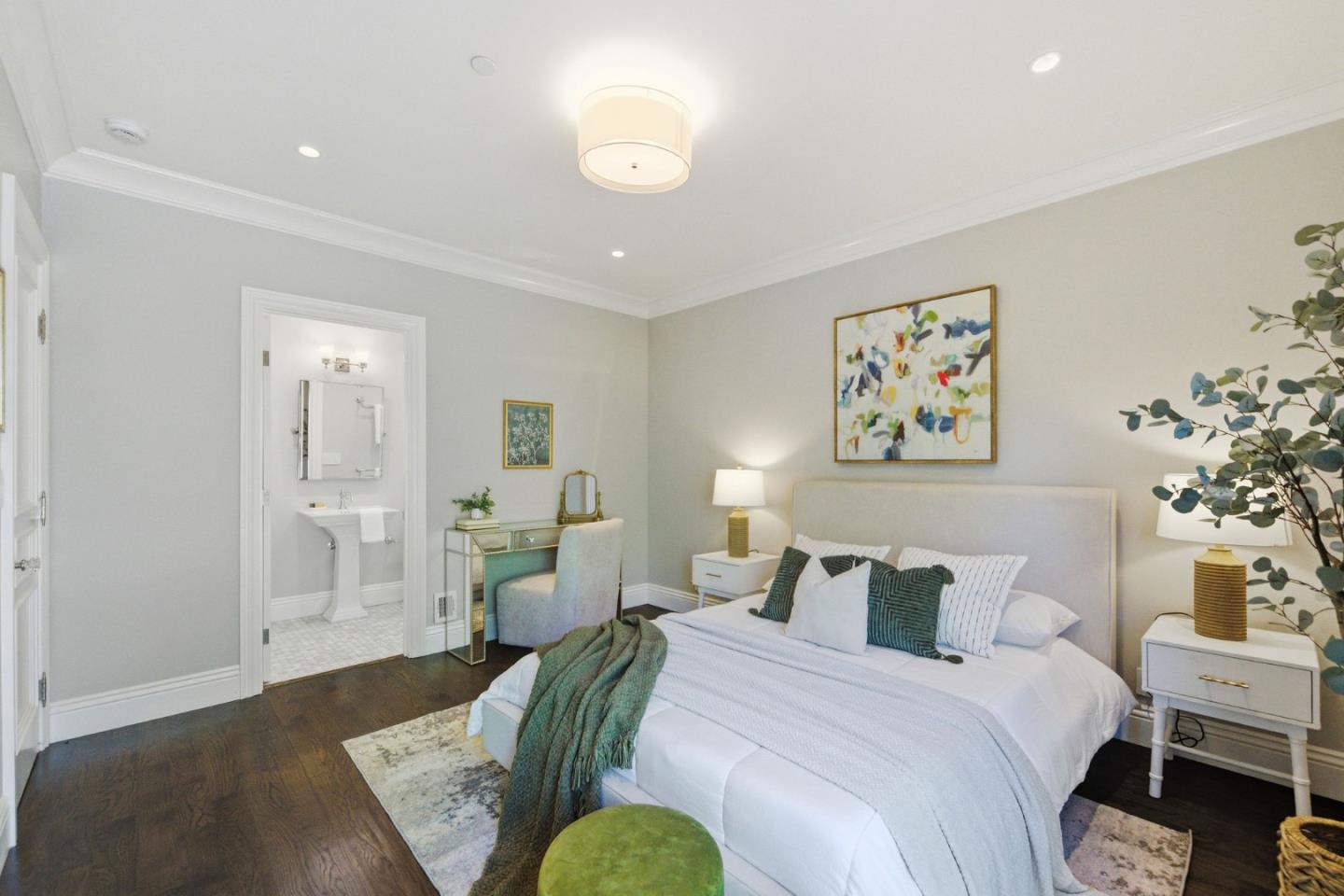 638 Oregon Avenue San Mateo, CA 94402 - Photo 25 of 34 a bedroom with bed and painting on the wall