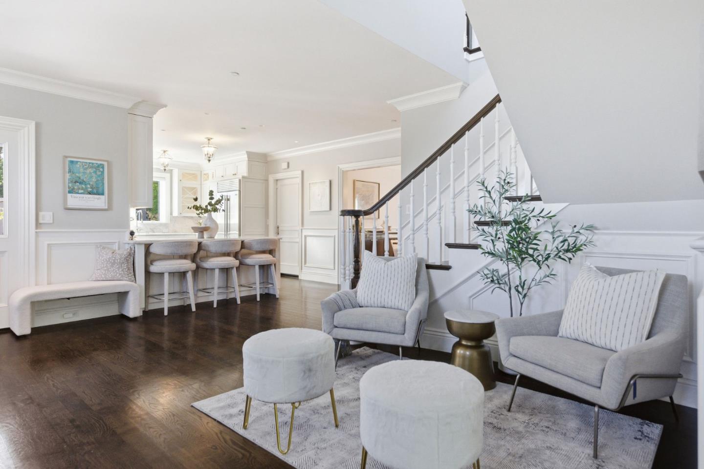 638 Oregon Avenue San Mateo, CA 94402 - Photo 4 of 34 a living room with furniture and a dining table with wooden floor