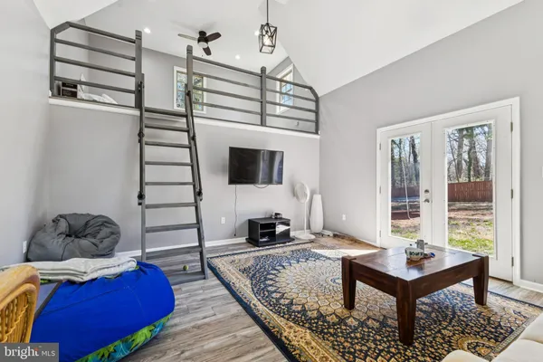 a living room with furniture