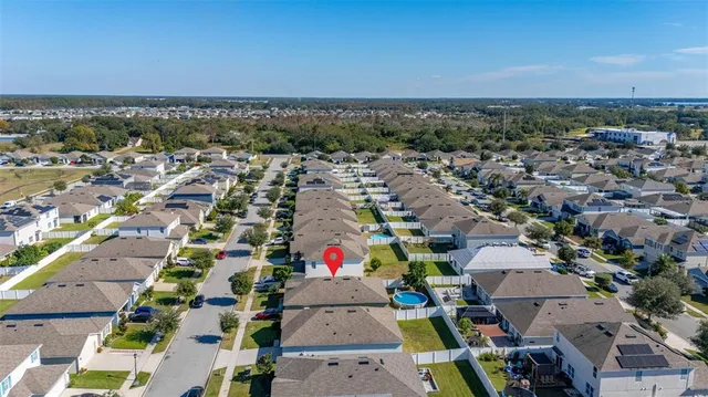 an aerial view of a city