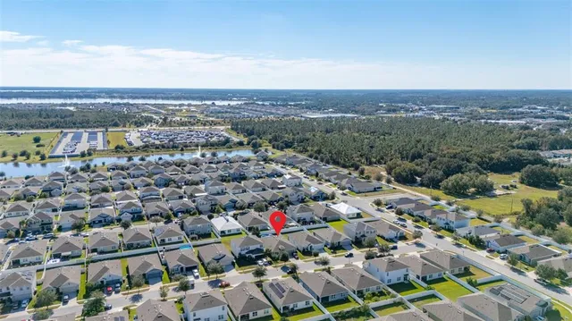 an aerial view of a house