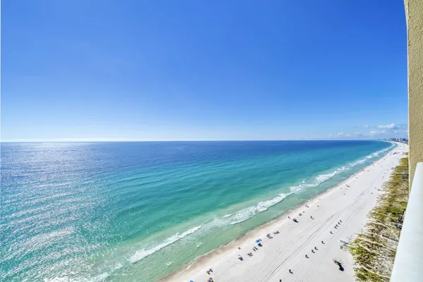 a view of an ocean from a balcony
