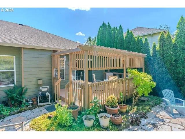 a house view with a garden space