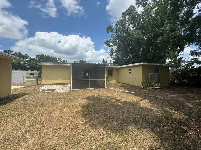 a view of backyard of house