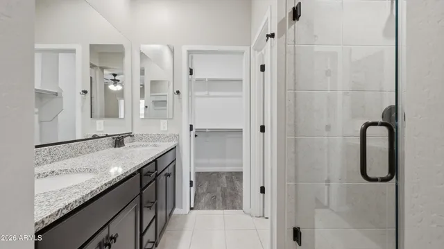 a bathroom with a shower