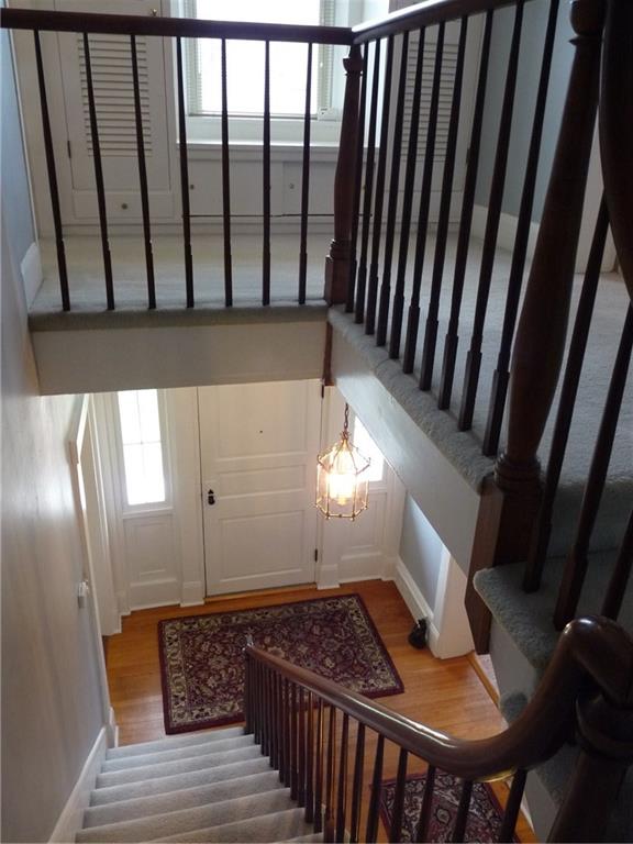 900 River Road Beaver, PA 15009 - Photo 22 of 25 Unique staircase. Handrail and spindles are original!