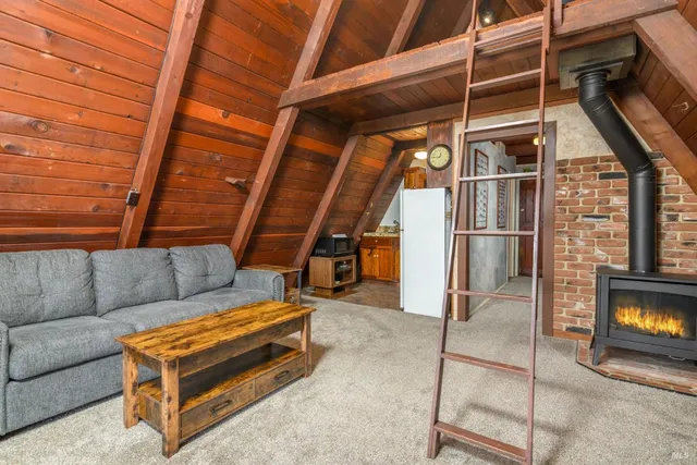 a ocean view with living room