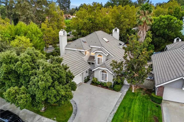 an aerial view of a house